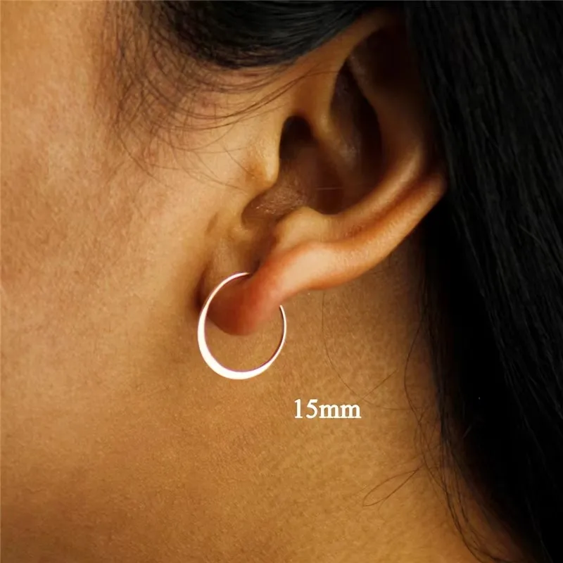 14K Gold Filled Flachdraht-Creolen Goldschmuck Gold-Creolen Brincos Pendientes Oorbellen Boho Damen-Ohrringe – Detail 9