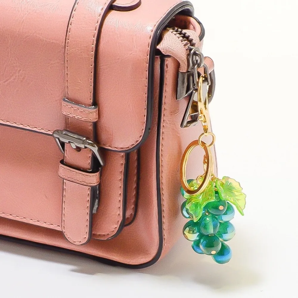 Beaded Design Grape Beaded Keychain Versatile Simulated Fruit Bag Hanging Ornament Colorful Fruit Pendant Keychain Bag Accessory