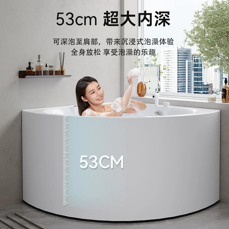 

Fan-shaped Jacuzzi Bathroom Parent-child Sitting Cylinder Bathroom Double Bath
