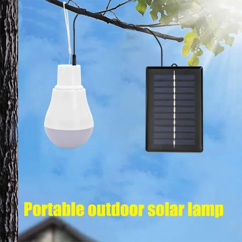 Outdoor Solar Light Bulb IP65 Waterproof Camping Light High Brightness Portable Multi-function Barbecue Outdoor Emergency Light