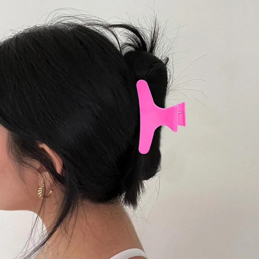 12 عبوة من مشابك الفراشة الوردية الساخنة الوردية، مشابك مخلب الشعر لتصفيف وتقسيم القطع والتلوين في الصالونات والاستخدام المنزلي الاحترافي #5