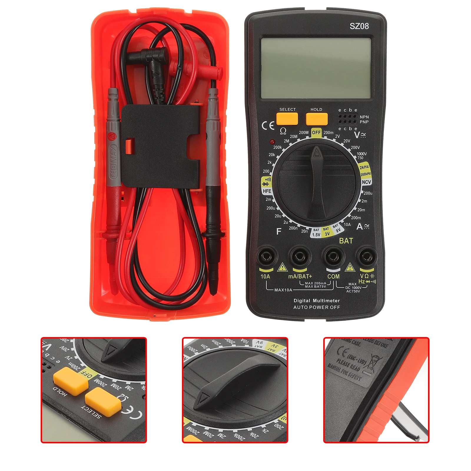 

Digital Multimeter Voltmeter Tester for Electric Household Automotive Problems Voltage Gauge Multi Functional Durable Sturdy