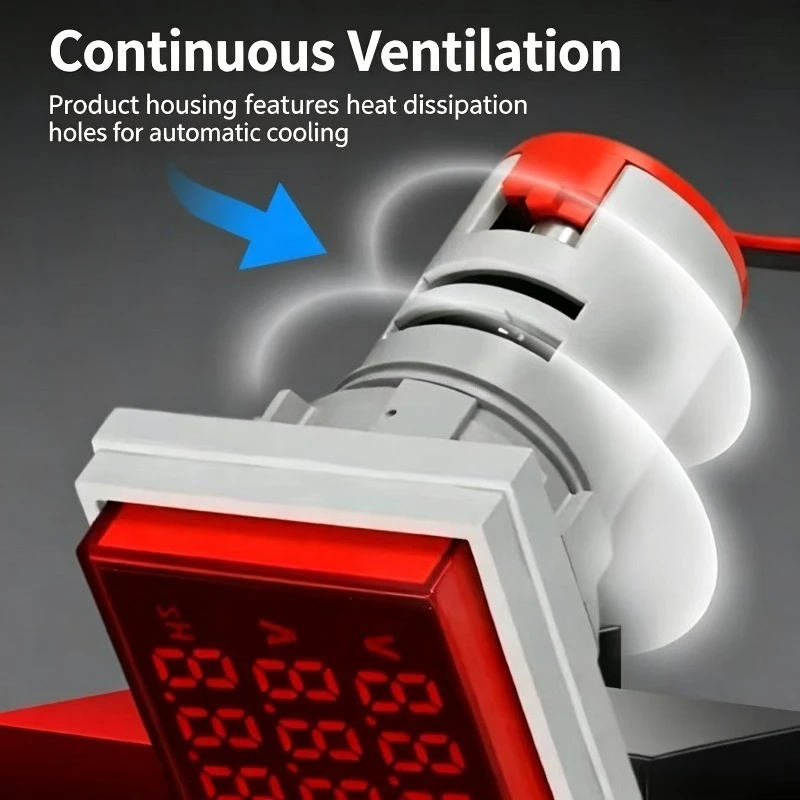 AD16-22VAMHS Square Mini Indicator Light Type Three-Display Digital AC Voltage, Current and Hertz Meter