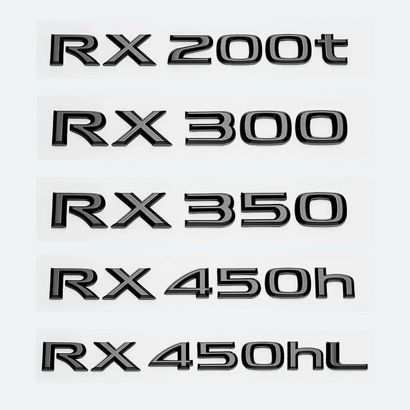 3D ABS Glossy Black Letters RX200t RX270 RX300 RX350 RX450h RX450hL HYBRID  Emblem for LEXUS Car Fender Trunk Rear Logo Sticker
