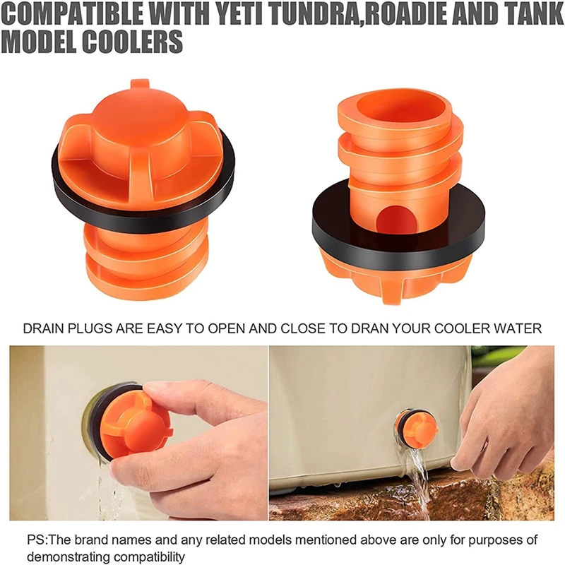 Cooler Drain Plugs Replacement Compatible With Most Rotomolded Coolers,Small Drain Plugs With Leak-Proof Design