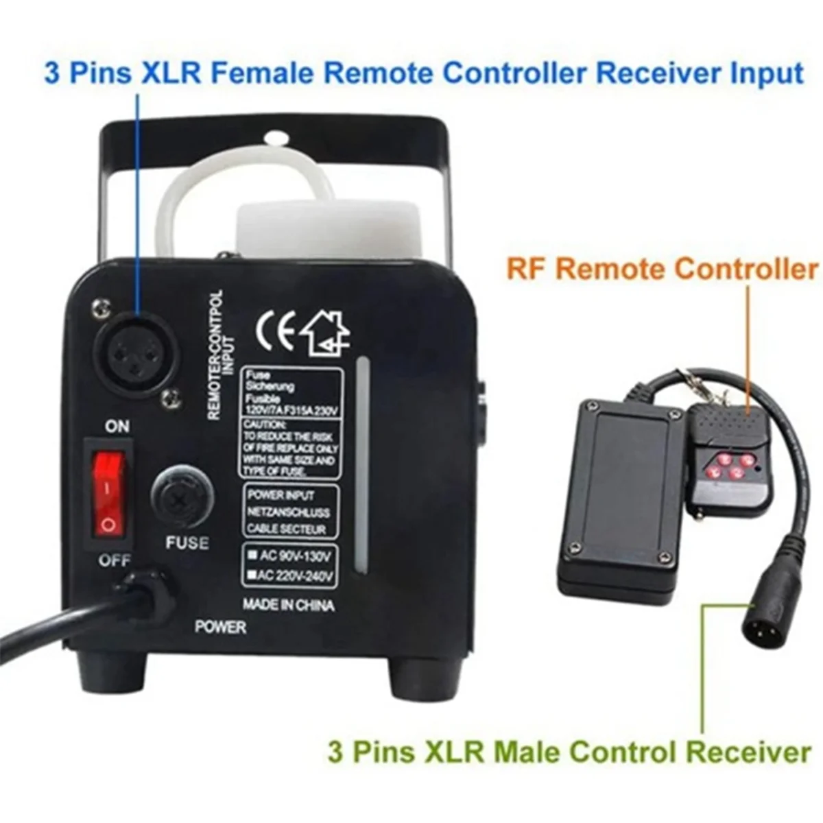 5Pcs AC 90-240V 3 Pins XLR Remote Control Receiver Equipment Controller Receptor 400W 500W 900W 1500W Smoke Fog Machine