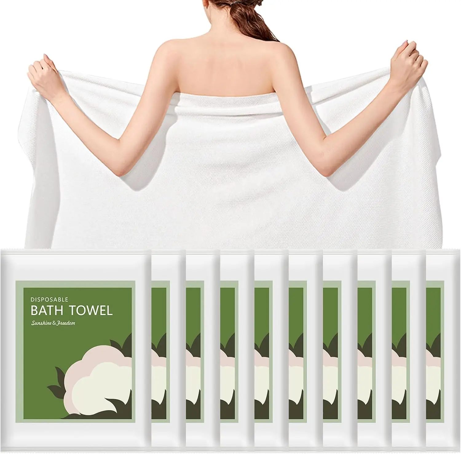 Disposable Bath Towels 10Pcs 55x27.5in Ultra Soft Quick Dry Travel Body Towel Camping Hotel Spa