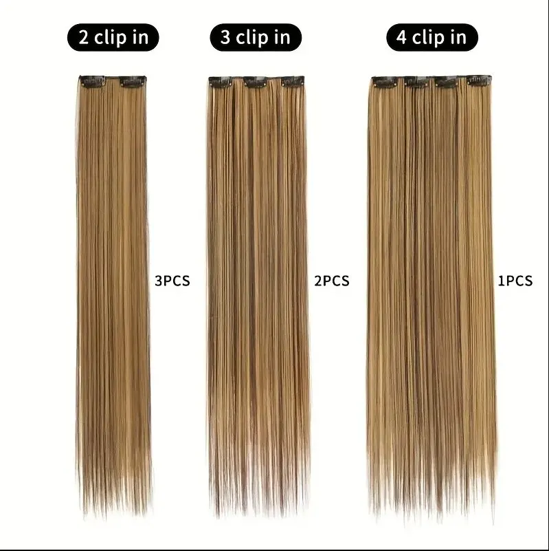 Synthetic Transform Your Look Instantly 16pcs Clip In Long Straight Hair Extensions For Women Girls