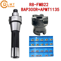 1set R8 FMB22 Tool Holder M12 Thread 7/16 + BAP300R Face Milling Disk BAP 300R Cutter Head + 10PCS APMT1135 Carbide Inserts