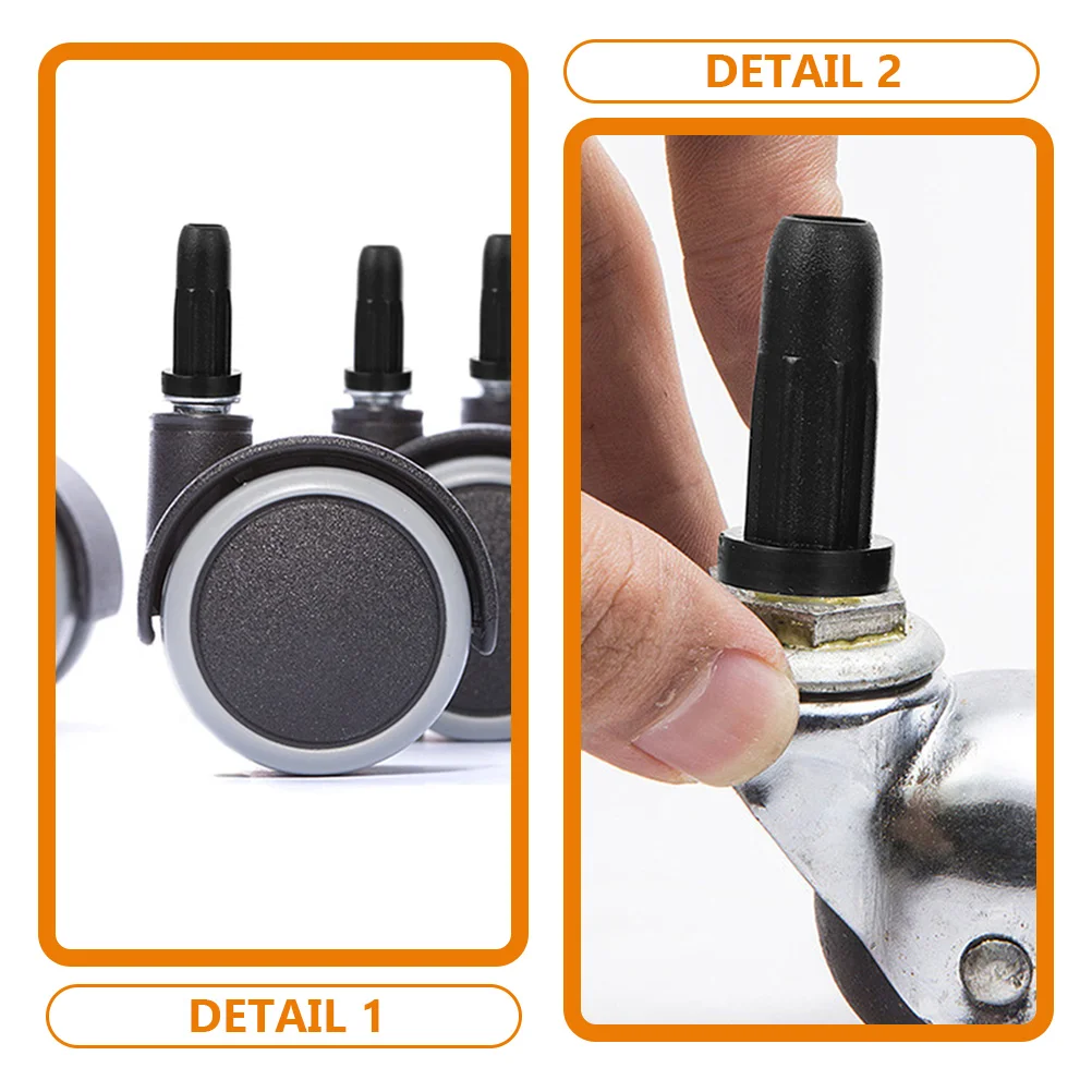 

12pcs Computer Desk Chair Wheel Stopper Cover Rubber Protector Furniture Foot Casters Stoppers Home Office Plastic