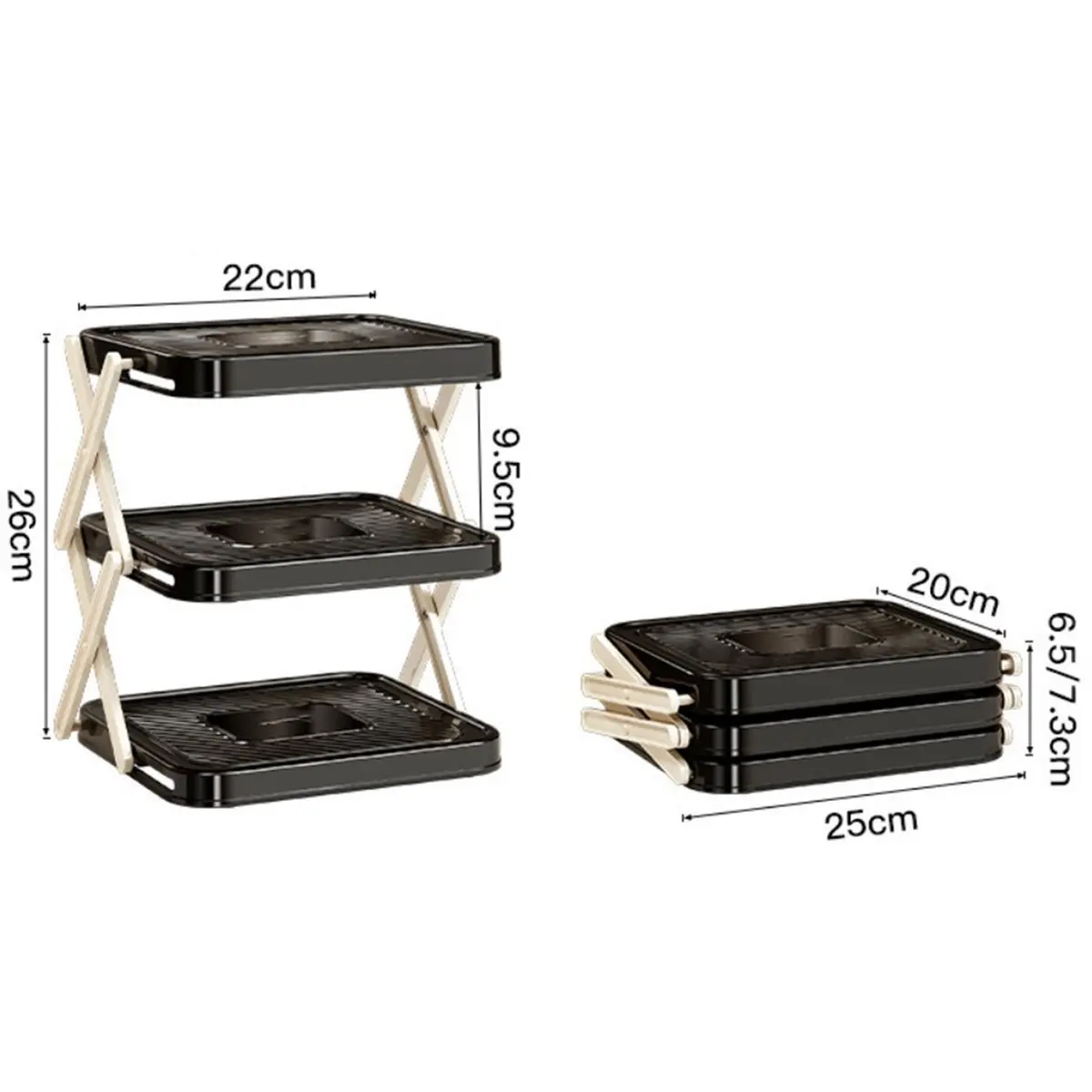 Multi Layer Stackable Plastic Kitchen Shelves for Efficient Food Preparation and Space Saving Storage