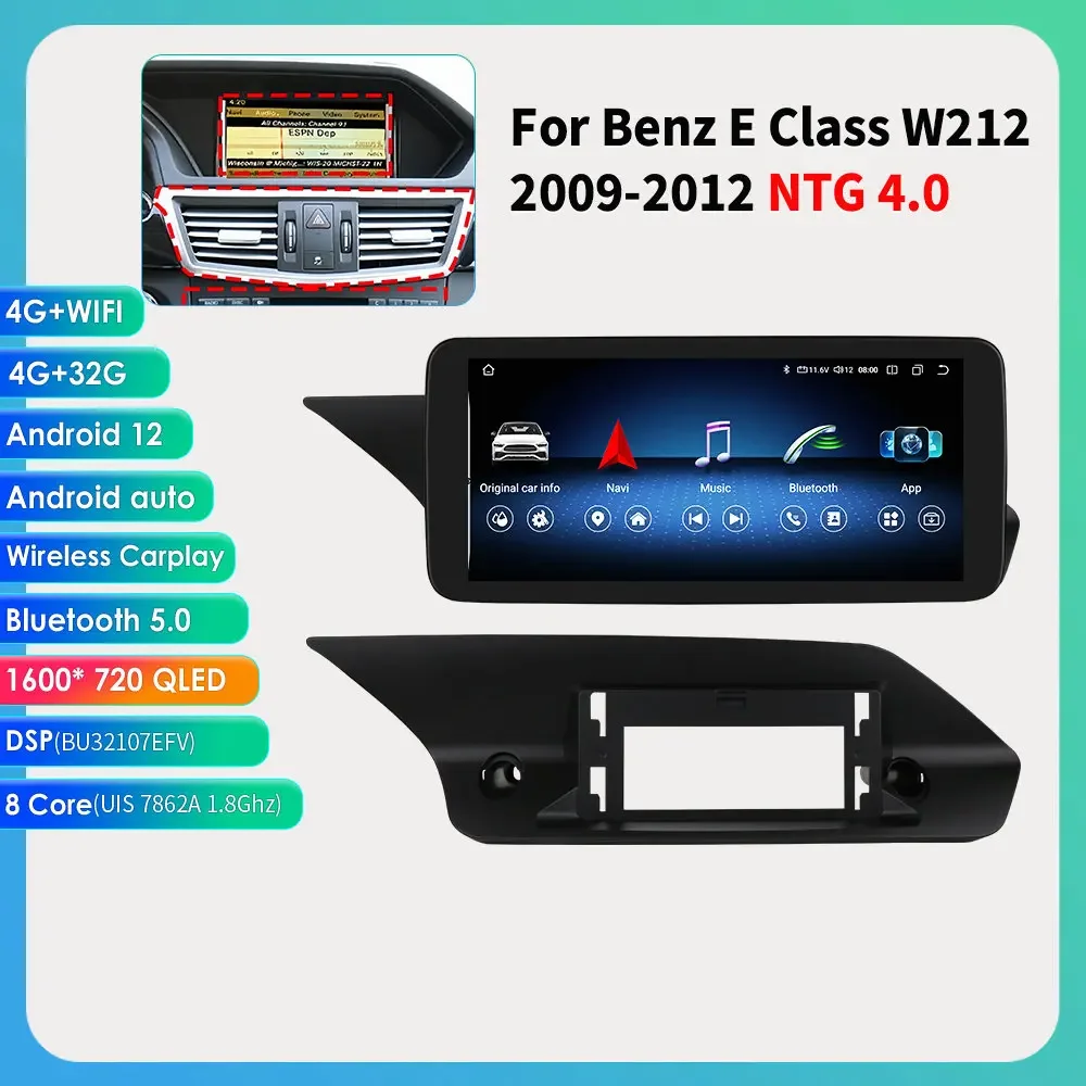 10.33'' Android autoradio voor Mercedes Benz W212 NTG 4.0 4.5 5.0 2009-2016 E-Klasse E200 E230 E260 E300 S212 Carplay 4G Bluetooth