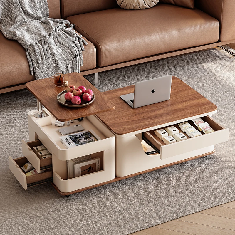

Modern Minimalist Coffee Table Aesthetic Luxury Drawers Storage Coffee Table Beauty Premium Table Basse Design Furniture