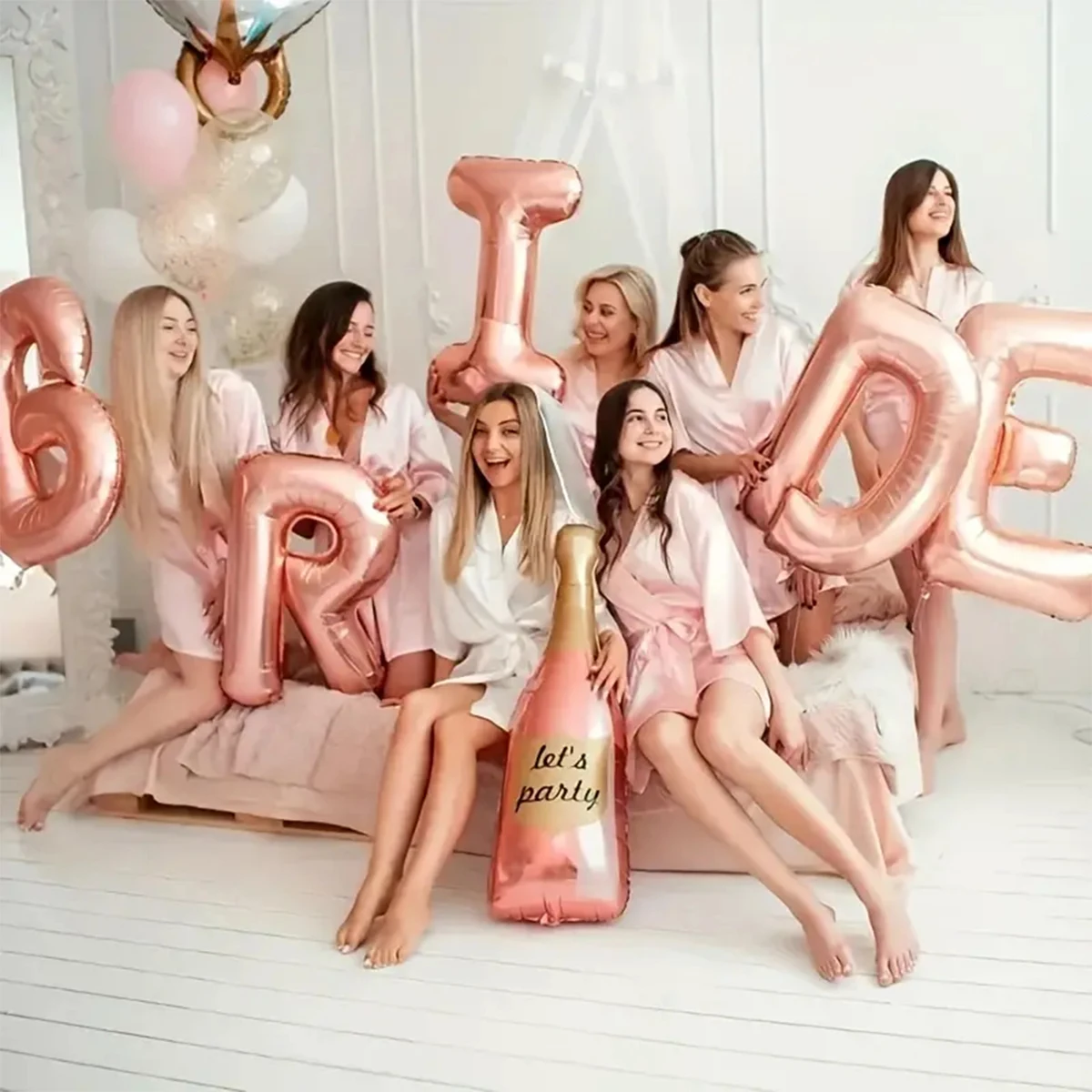 مجموعة بالونات العروس العملاقة مقاس 32 بوصة - زينة حفلات توديع العزوبية، بالونات العروس لزينة دش الزفاف #4