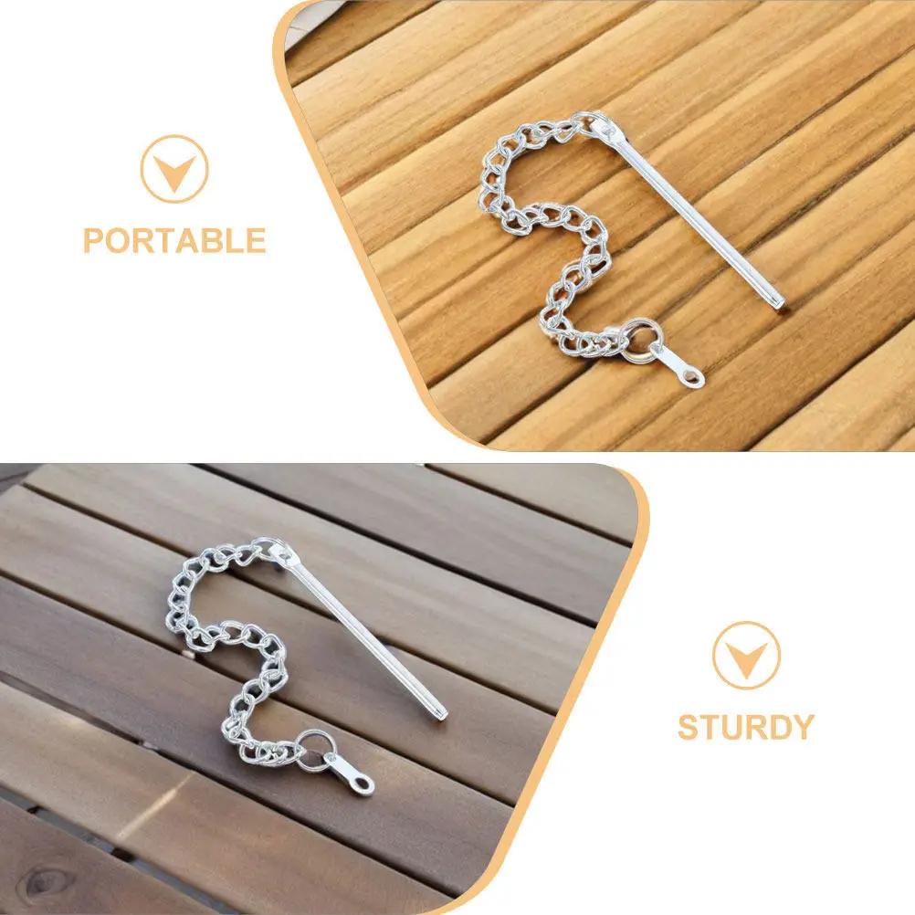 4Pcs Metal Patio Umbrella Pin Chain Outdoor Umbrella Stabilizer for Windy Conditions Weather Resistant Garden Parasol Fixing