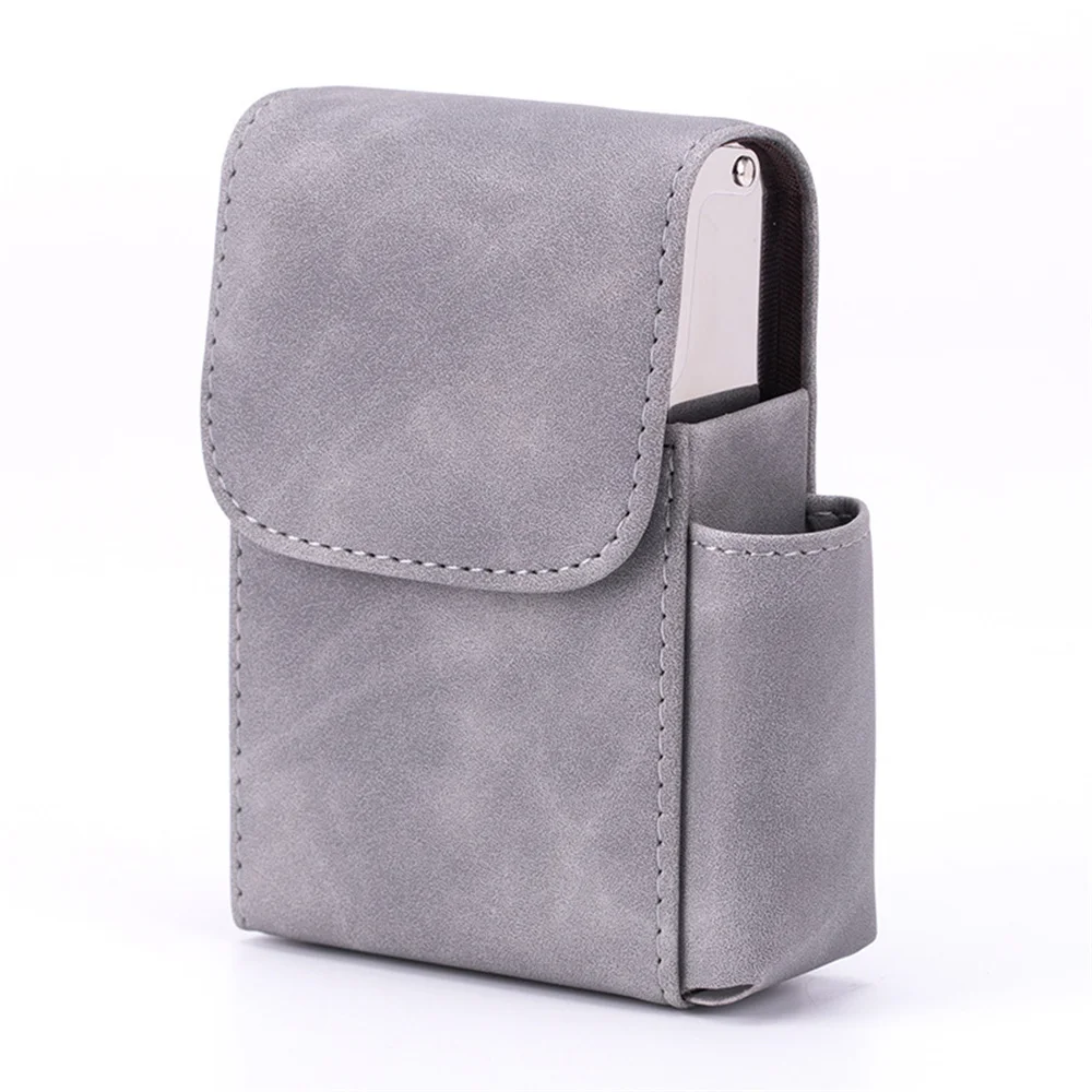 Leder Zigarette Fall Original Boxen PU Halten 20 stücke Zigaretten Butan Gas Leichter Geschäftsmann Zigarette Fall Gadgets Für Männer Rauch – Detail 8