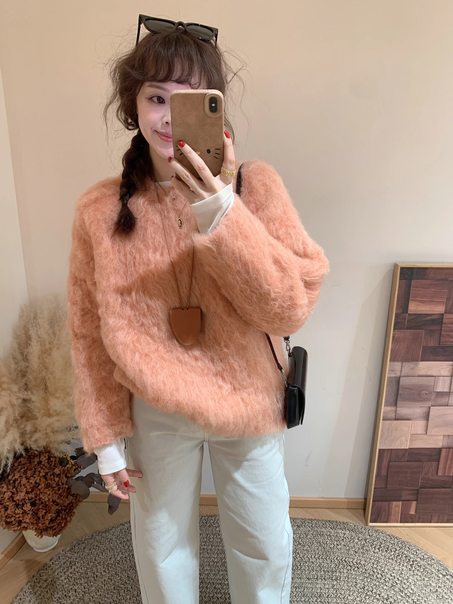 

Весенний мягкий шерстяной свитер-пальто из флиса, плотный, с воротником-стойкой, женский, повседневный, свободного кроя, вязаный, износостойкий, утолщенный