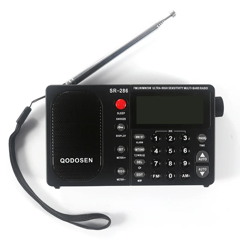 Новый радиоприемник QODOSEN SR-286 FM/LW/MW/SW (2024 г.), аккумулятор 18650.