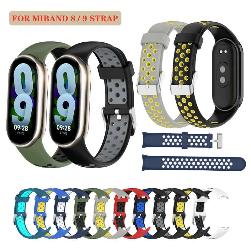 

Xiaomi Smart Band 9 Strap Sports Breathable Silicone Strap For Mi Band 9 / 8 Replacement Wristband