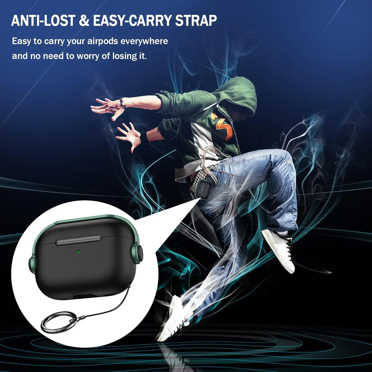 Fibbia di bloccaggio della staffa per Airpods 4th/Pro 2 air pods Cover Custodia protettiva per auricolari Bluetooth con penna pulita per Airpods 4th Cover
