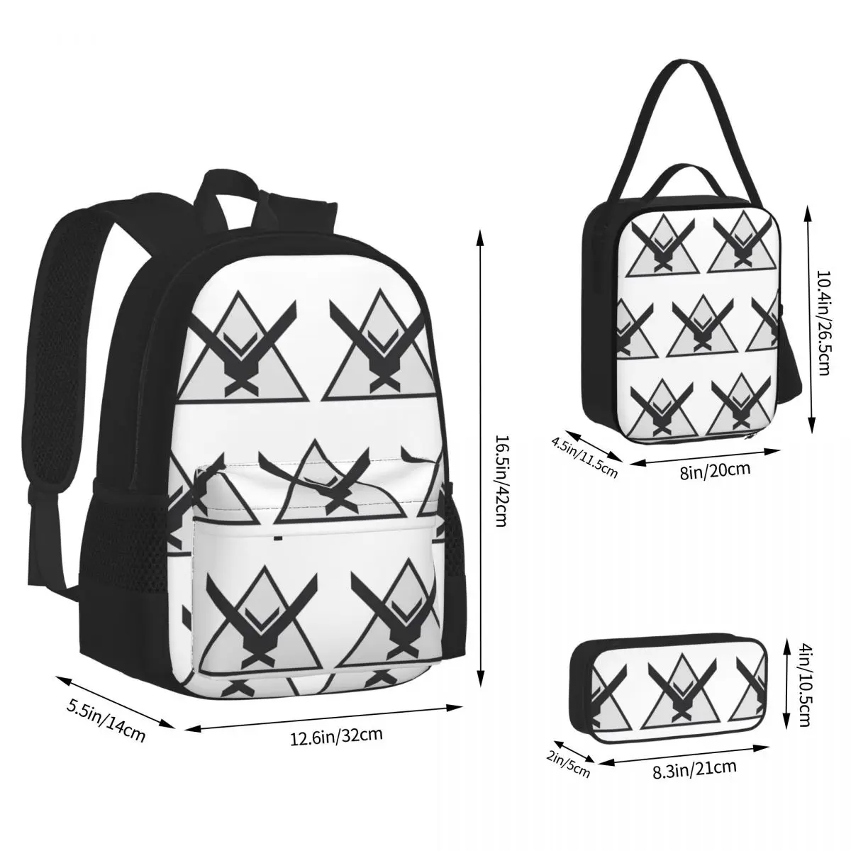 Halo Reach Backpacks Kids Bookbag School Bags Rucksack Lunch Bag Pen Bag Three-Piece Set