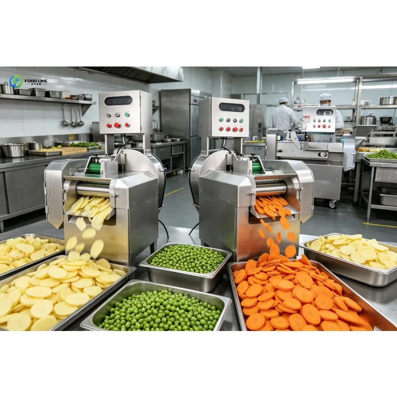 Commercial Veg Slicer & Dicer, Dual Head Fruit Cutting with Detachable Blades, Heavy Chopper for Restaurant & Snack Bar