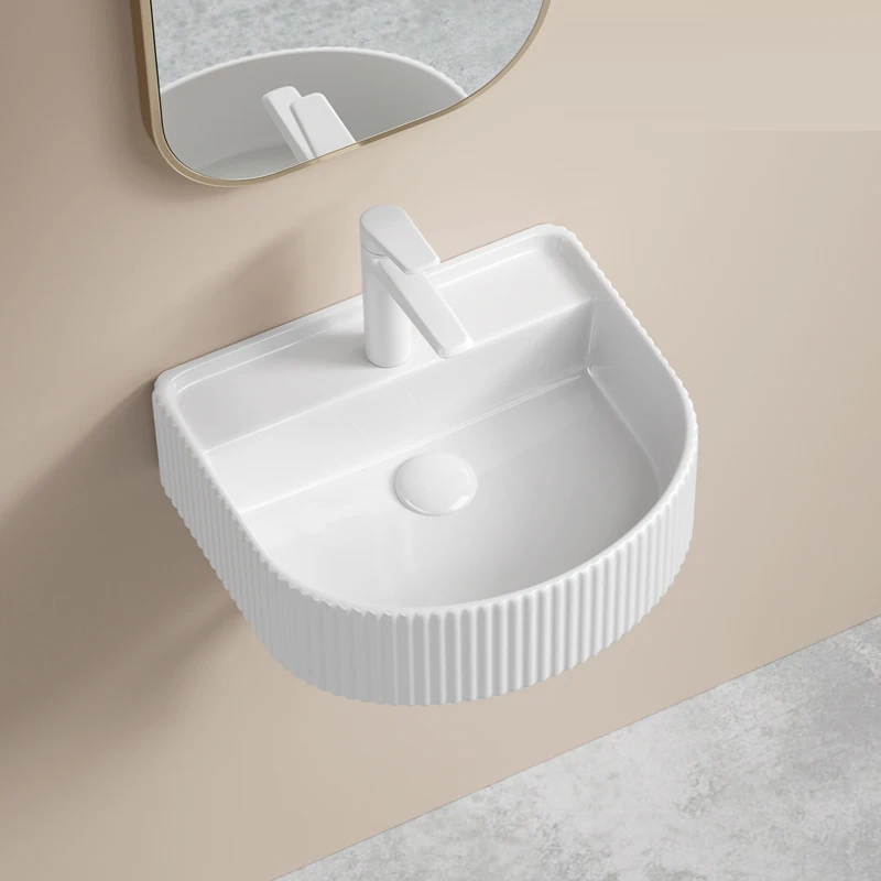 Wall Mounted Washbasin, Balcony, Single Basin, Ceramic Suspended Mini Basin, Small Unit Bathroom, Wall Mounted Washbasin