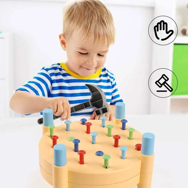 Kids Whacking Knocking Toys 0-3 Years Old Kindergarten Knocking Desktop Games Teaching Aids Baby Early Education Hammer Toys