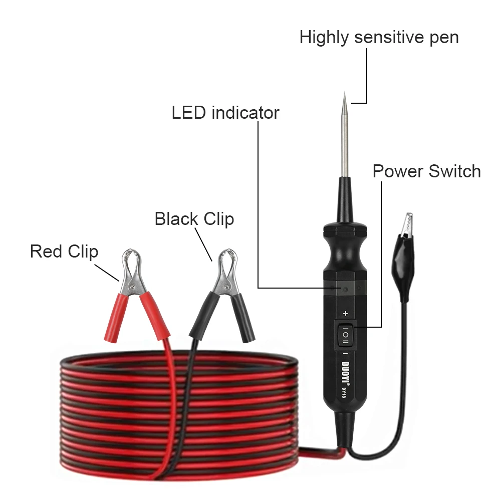 Voltage Test Electrical System Diagnostic Tool For Car Trailer RV Motorcycle Truck 6-24V Car Circuit Tester Power Probe Pen