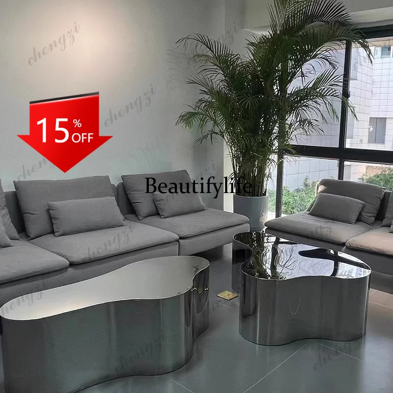 G153 Metal Industrial Coffee Table Aesthetic Unique Minimalist Designer Side Table Modern Luxury Mesa Auxiliar Postmodern Furnit