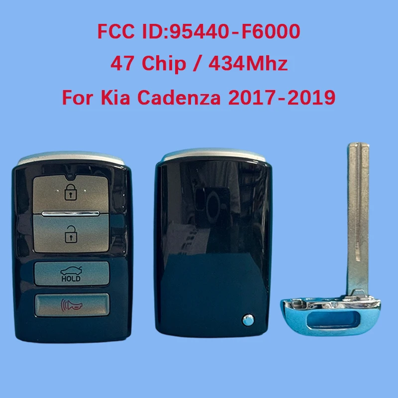 

CN051156 Aftermarket 4 Button Smart Key Fob 433MHz FCC 95440-F6000 47 Chip For Kia Cadenza 2017 2018 2019