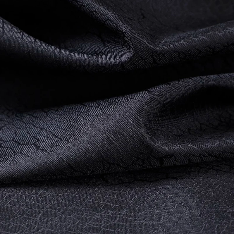 

Black Ice Crack Song Silk Brocade Fabric,105CM Wide 28MM Thick,Perfect for Spring Autumn Black Dress Coats Jacket R287