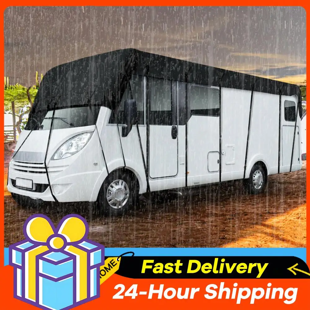 

8.5x3m RV Roof Cover Waterproof Caravan Rooftop Tarpaulin 210D Oxford Cloth RV Roof Protective Cover for RV Outdoor Travel Car