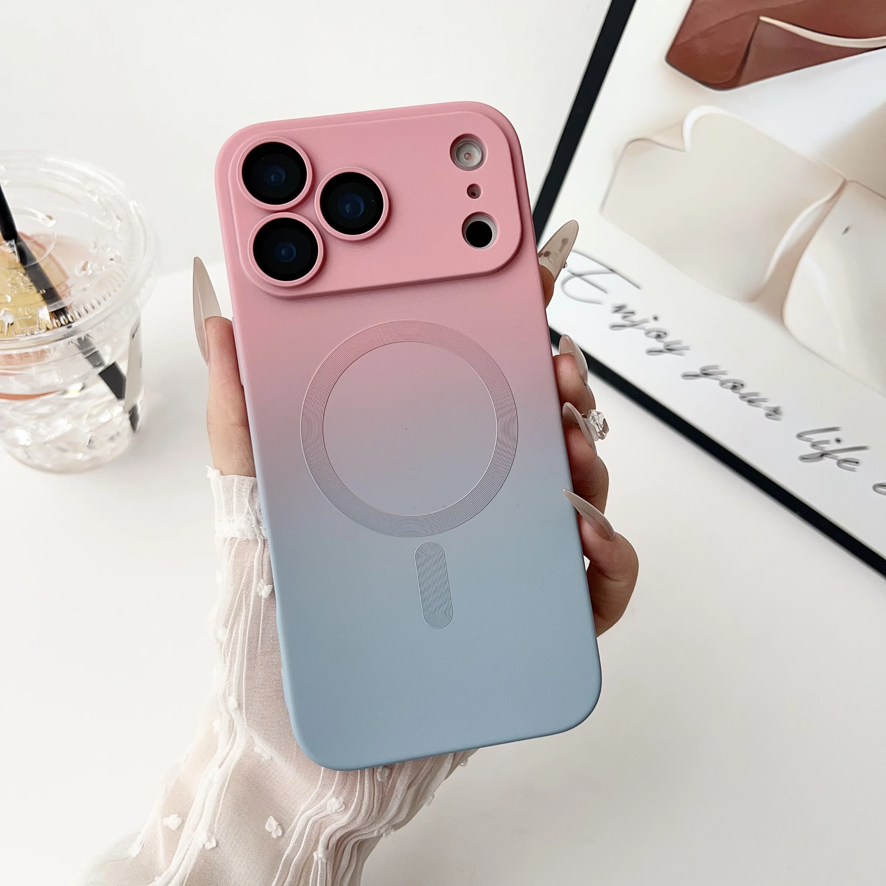 

Fashion Liquid Silicone Soft Shell Phone Case For iPhone 17 Pro Max 17 Air Magnetic Shock-absorbing Protective Cover IPhone Case
