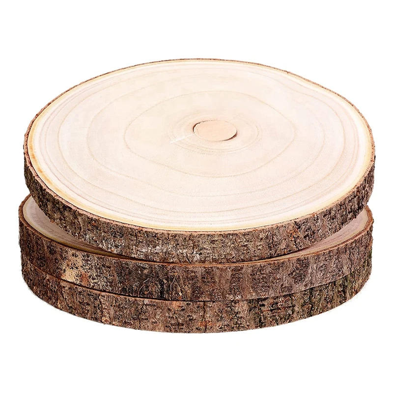 

FBIL-3 Pcs Large Wood Slices For Centerpieces, Wood Rounds For Wedding Centerpiece, DIY Projects, Painting, Etc