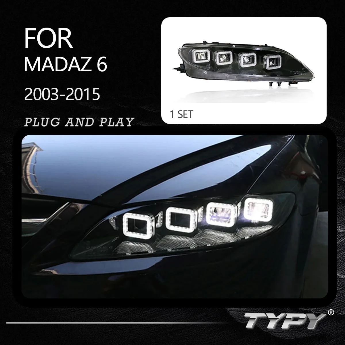 

TYPY Car Headlights For Mazda 6 2003-2015 LED Car Lamps Daytime Running Lights Dynamic Turn Signals Car Accessories