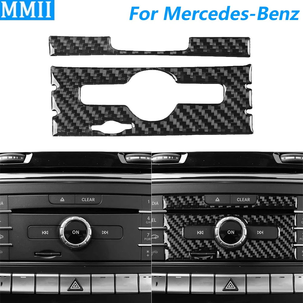 Für Mercedes-Benz GLE GLS W166 2016-2019 Carbon Faser Zentrale Steuerung Radio CD Panel Abdeckung Auto Zubehör Dekoration aufkleber