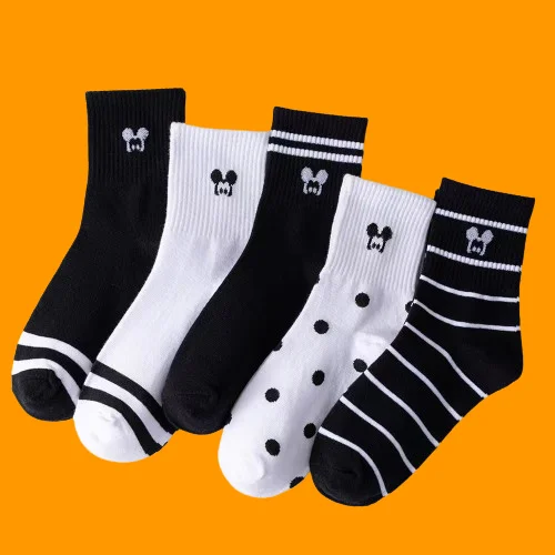 5/10 Pairs Women's Autumn and Winter Socks Middle-tube Socks Letter New Cotton Autumn and Winter Long-tube Winter Socks