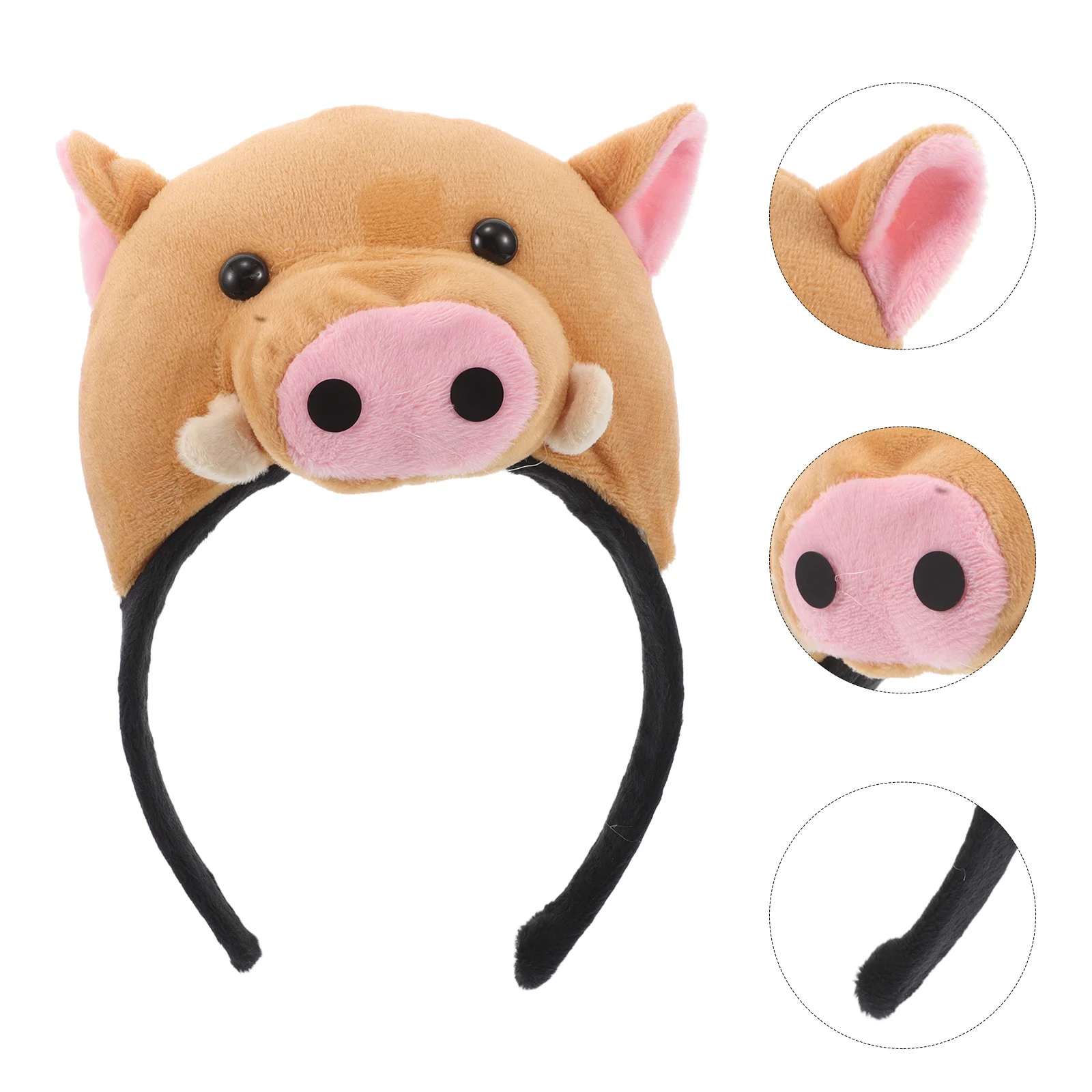 1-delige kindervarkenshoofdband bruin zacht doek materiaal schattig cartoon dier oorontwerp ideaal voor feestprestaties cosplayaccessoire