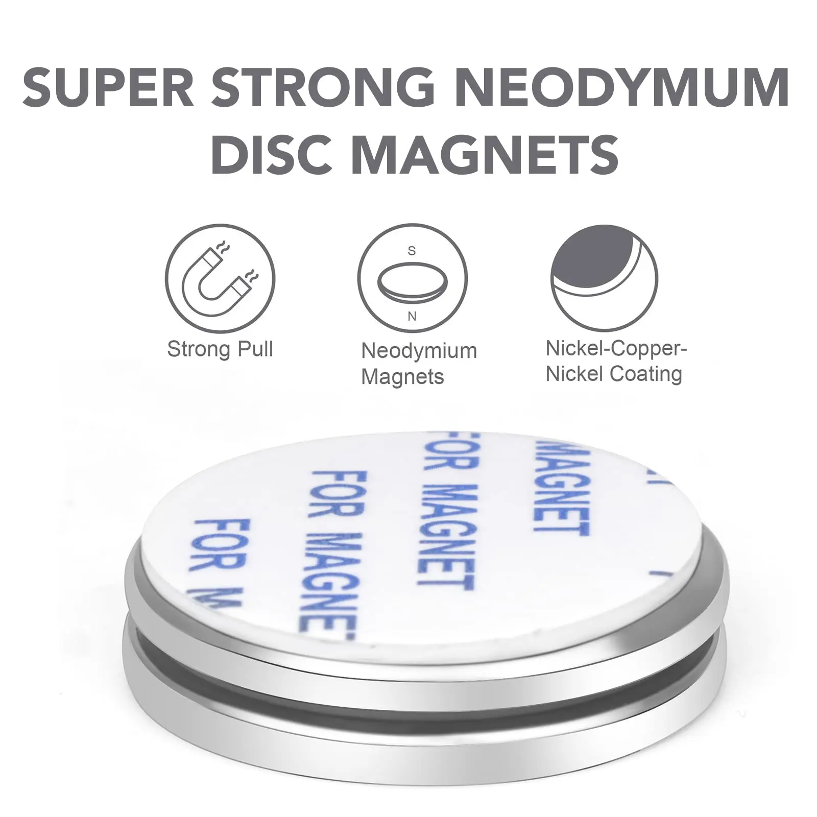 Super Strong Neodymium Disc Magnets with Double-Sided Adhesive Powerful Permanent Rare Earth Magnets Fridge DIY Building Scienti