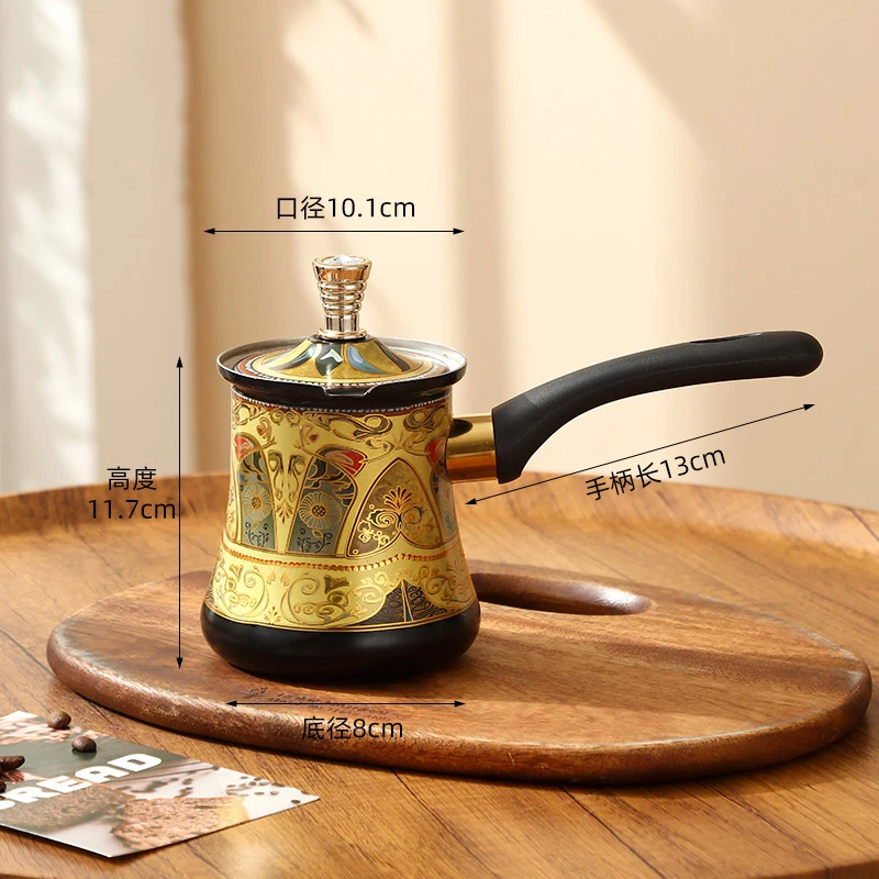 350/550/720 مللي إبريق قهوة تركي من الفولاذ المقاوم للصدأ مع مقبض طويل محمول لتدفئة الزبدة وعاء صهر الشوكولاتة للمطبخ