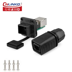 CNLINKO Waterproof Cat5e RJ45 Connector 8P8C Ethernet Cable Head Plug Gold-plated Panel Socket Network RJ45 Crimper Connector