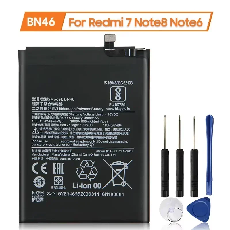 

2024 Phone Battery BN46 For Xiaomi Redmi 7 Redmi7 Note 6 Note6 NOTE 8T Redmi Note8 Note 8 4000mAh