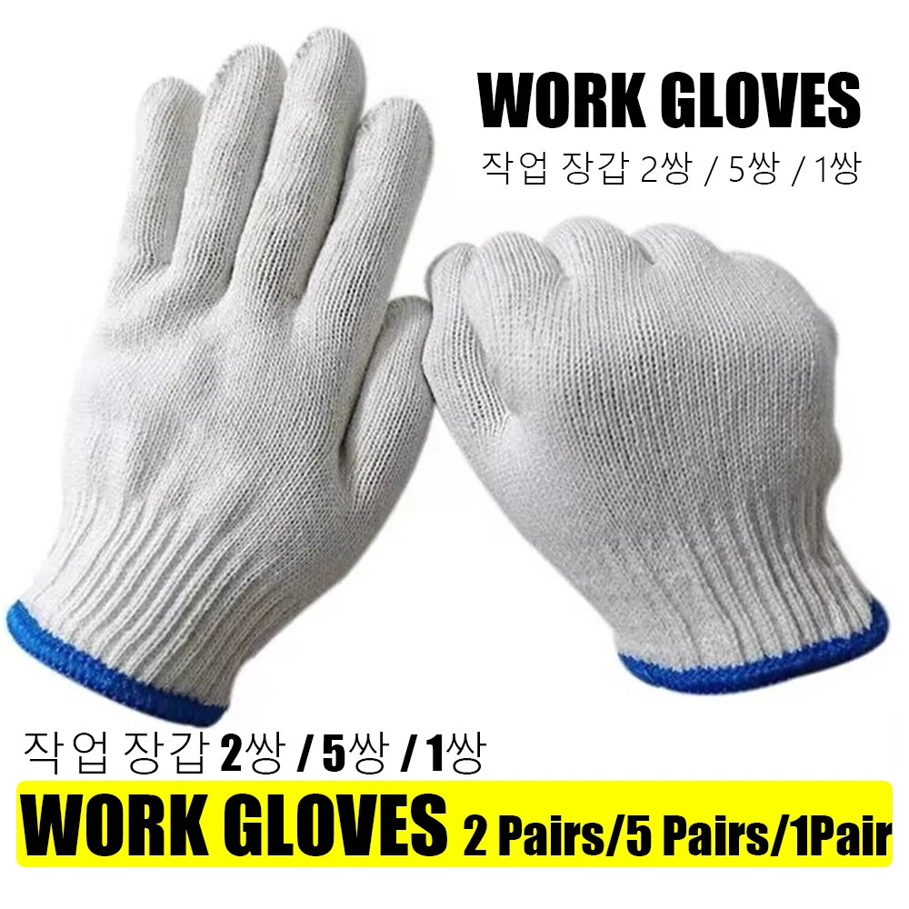 Wear-resistant And Breathable Construction Welding Woodworking Work Gloves Cotton Yarn Anti Slip Knitted Gloves Labor Protection