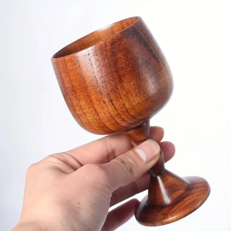1Pc Wooden High Legged Glass Creative Red Wine Glass for Wine Tasting Holiday Gatherings