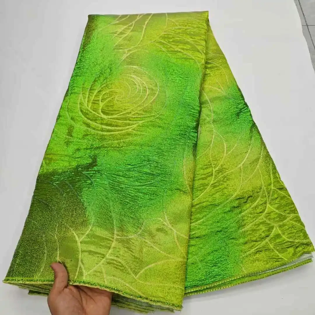 

HOT！2025 African Nigerian High Quality Brocade Jacquard Tulle Lace Fabric Organza Embroidery 5Yard for Party Gown Dress SZ688