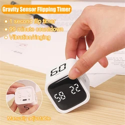 Productivity Cube Timer Gravity Sensor Flipping LED Display 4 Preset Time Dual Modes Countdown Cooking Study Mini Digital Timer