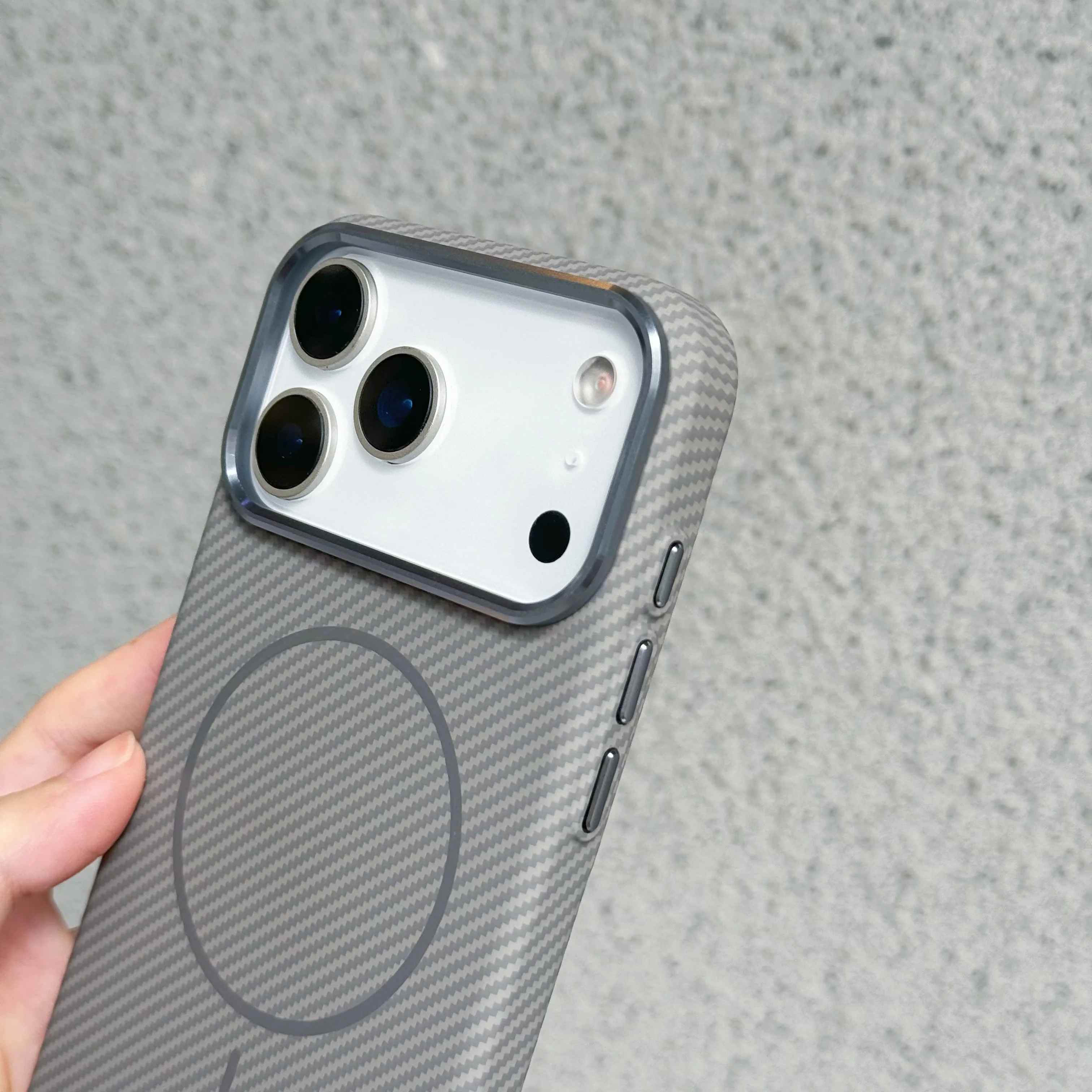 Wassertransfer-Karbonfaser-Textur-Magnethülle für iPhone 17 Pro Max 16 15 14, ultradünne Schale, leicht, luxuriös