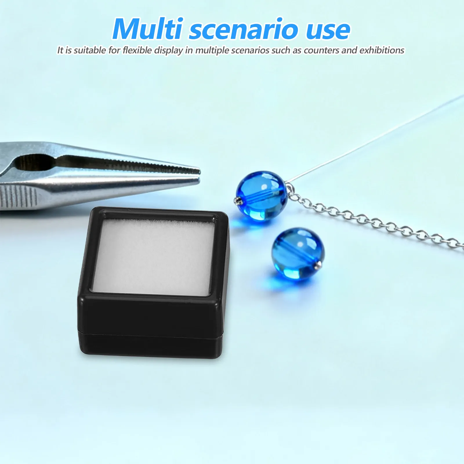 

Набор из 20 акриловых квадратных коробочек для ювелирных изделий с прозрачной крышкой, 1.2x1.2x0.7 дюйма, мини-витрина для необработанных камней и кристаллов