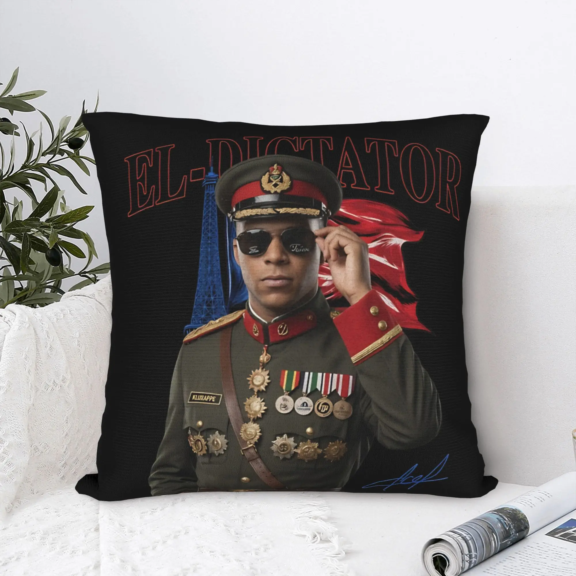 General M-Mbappes  Square Pillow Case Polyester Decorative Pillow  Novelty Pillowcase